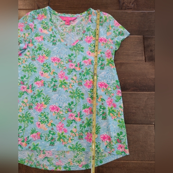 LILLY PULITZER Women's Disney Mickey Minnie Etta green pink T-Shirt Tee - XS - Picture 4 of 7